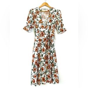 Happy X Nature Teagarden Floral Midi Wrap Dress